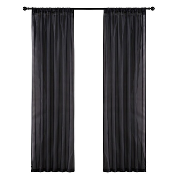 Skira Voile Gardiner Vindu Tyll Draperi SVART - lager black