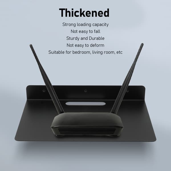 Flydende AV-hylde Tyk Rustfrit Metal Vægmonteret Hylde til Projektor Set Top Box Router Kamera-FS-