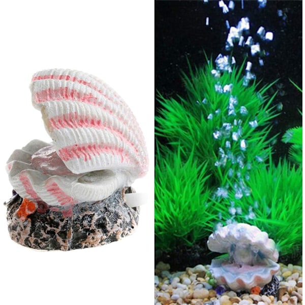 Akvarium Skal Pärla Bubbelsten Luftsten Ornament Terrarium