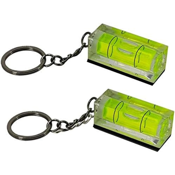 Sæt med 2 Mini Akryl Hætteglas til Nøglering Vaterpas Magnetisk