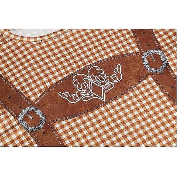 Oktoberfest kortærmet bayersk T-shirt kostume til mænd ORANGE S ORANGE
