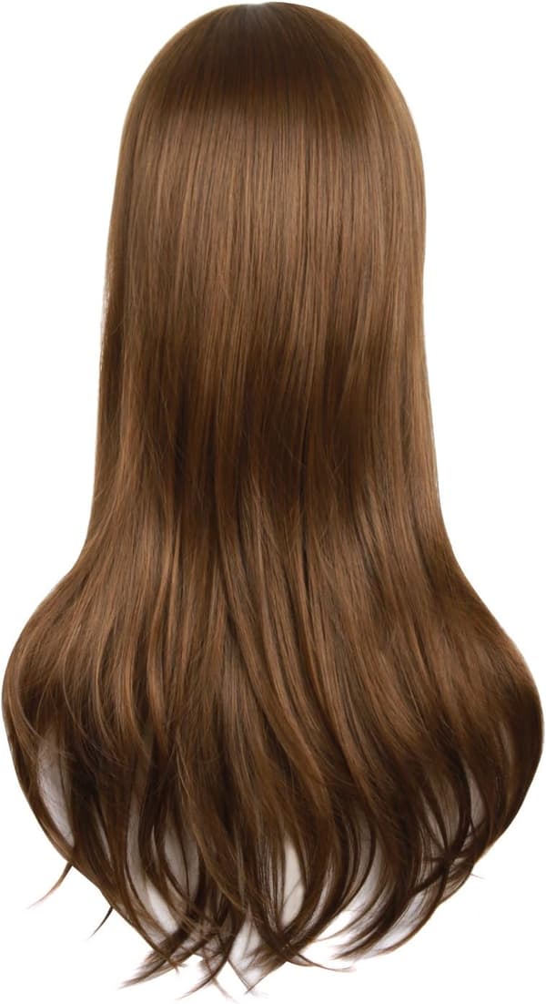 28 tommer / 70 cm kvinders sidehår lang krøllet hår cosplay paryk til kvinder pige brun