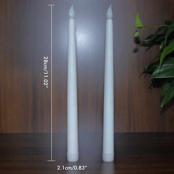 6 stk LED flamløse flimrende varm-hvide kronelys med 2 fjernbetjeninger til jul, Thanksgiving, Halloween, hjem, bryllup, dekoration [C] 2