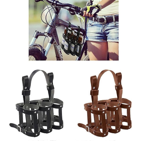Leather Beer Bottle Holder, Bicycle, Outdoor Cycling