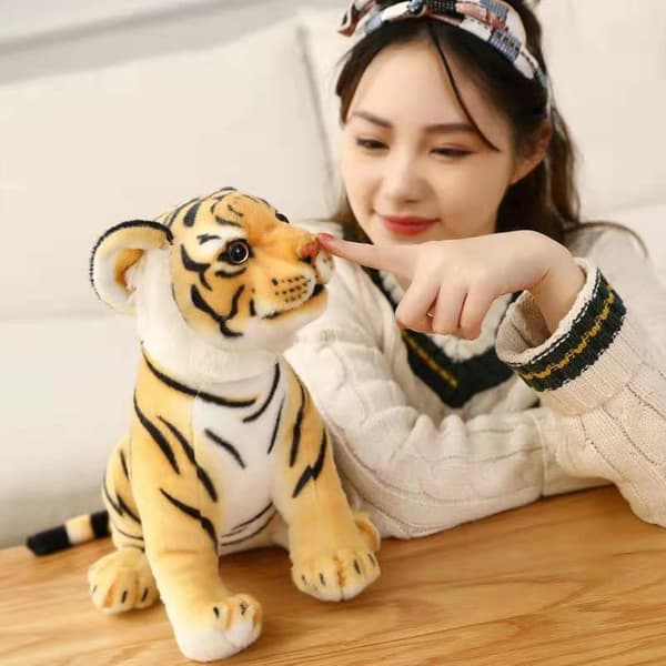 Tiger Plush Toy, 23 cm Cute Realistic Plush Tiger Toy-FS-