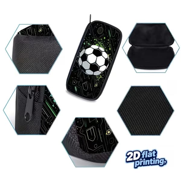 Fotbollsryggsäck 3-delat set, stor kapacitet, tryckt design för tonåringar 41.91cm Green