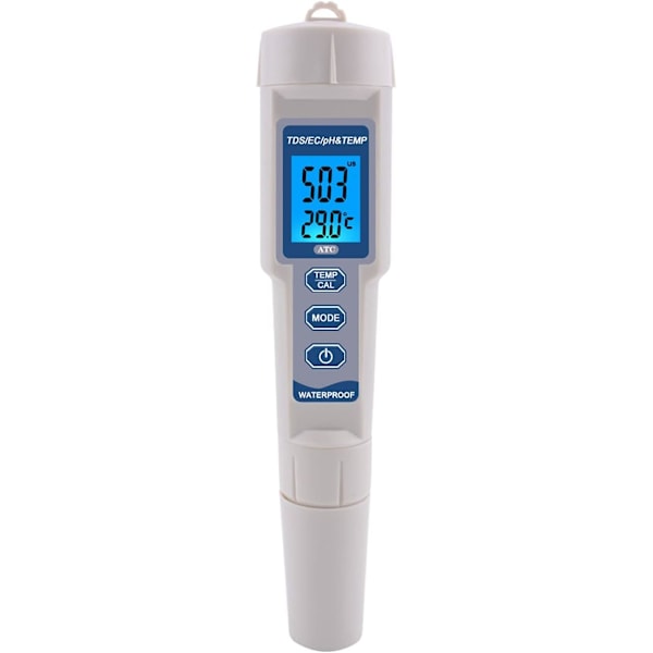 4 i 1 Vanntett Ec / Tds / Ph / Temp - Vannkvalitetstester