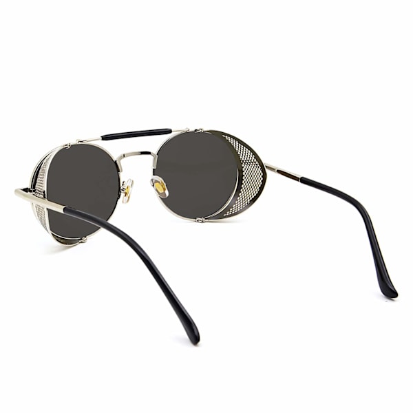 Steampunk-tyyliset pyöreät aurinkolasit miehille ja naisille, vintage retro