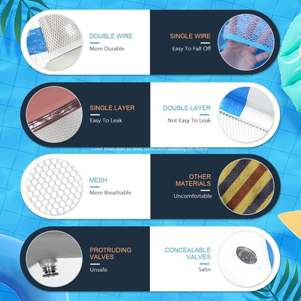 Inflatable Pool Float Pool Accessories Inflatable Pool Hammock Floating Pool Chair Inflatable Pool Lounger for Adults Travel 2-pack