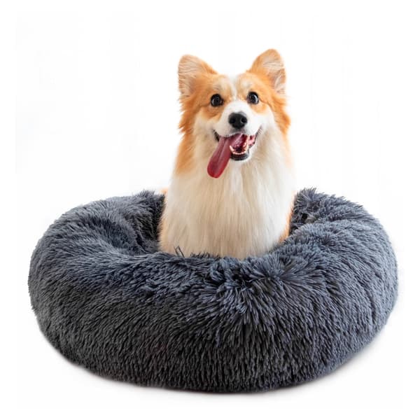 Blød og beroligende donut hundeseng (Mange farver) Grå Grey Grå / 60 cm