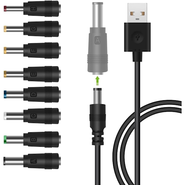 USB - DC-strömkabel laddkabel (1 meter)