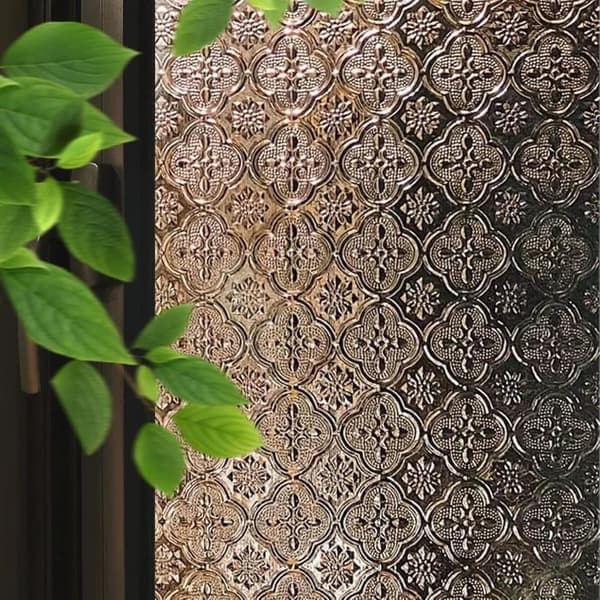Frosted Sun Protection Film for Windows - UV Protection with 3D Pattern Window Film (Self-Adhesive) 60×200CM(W×L)