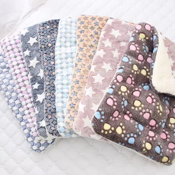 Tykt Kæledyrsseng Måtte Blød Komfortabel Kæledyrs Flannel Tæppe Vinter Varmende Kæledyrspude Pink Bjørnehoved Pink Bear Head No. 4