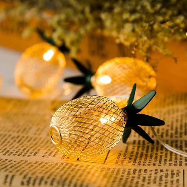 15 fot 20 LED Ananas Ljusslinga, Batteridriven