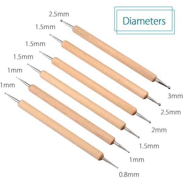 10-delt prikkeverktøy Kulepenner for steinmaling, keramikk leiremodellering pregekunst