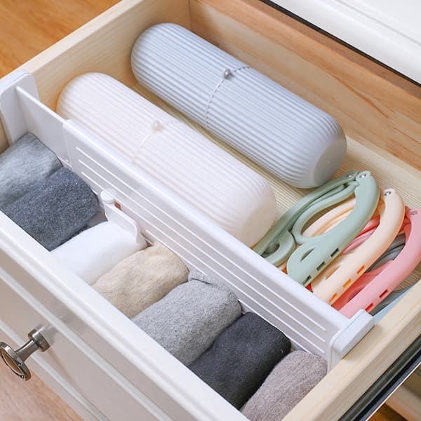 Adjustable Drawer Divider Drawer Organizer Adjustable Dividers for Bedroom Bathroom Wardrobe Office Kitchen Gray