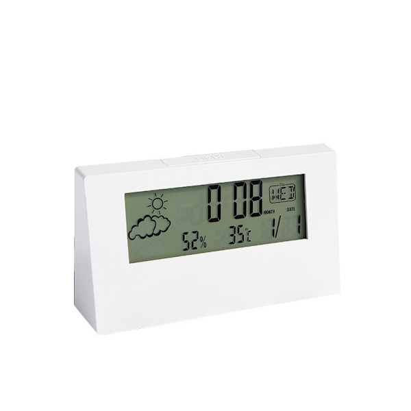 Digital Väckarklocka, Transparent Modern Design, Temperatur, Luftfuktighet