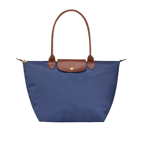 Ny Longchamp Le Pliage Tote Reseväske Nylon Stor & Liten Blå 768