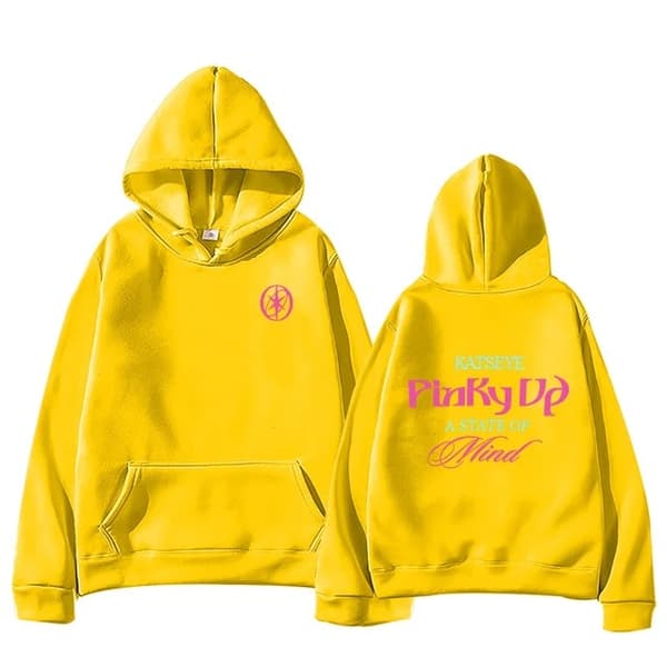 Katseye PINKY UP Kpop-trykt hettegenser, trendy Y2K oversized genser for menn og kvinner, flere farger Blå