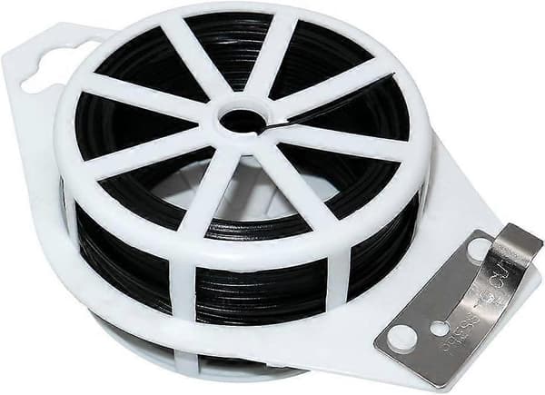 100M Havewire Blød Sort Havebinding, Havewire Snoet Plantebinding, Plastbelagt Wire Med Knive -FS-