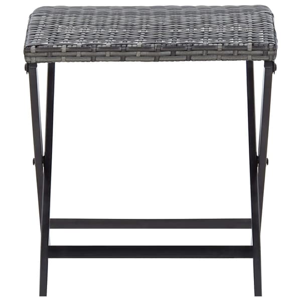 vidaXL Folding Stool Poly Rattan Grey gray