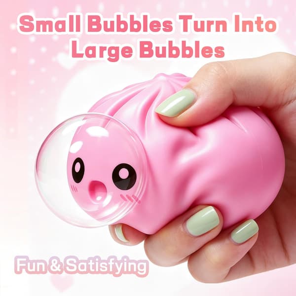 1 STK Rosa Uppgraderad Dumplingformad Bubbelklämleksak, Realistisk Matstil TPR Fidget Sensorisk Stressboll för Daglig Avkoppling & Hållbarhet