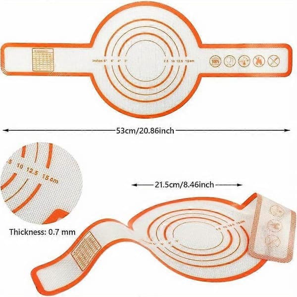 Silicone Baking Mat for Cast Iron Pot, Silicone Bread Sling with Long Handles Reusable Baking Accessories for Sourdough Bread-FS-