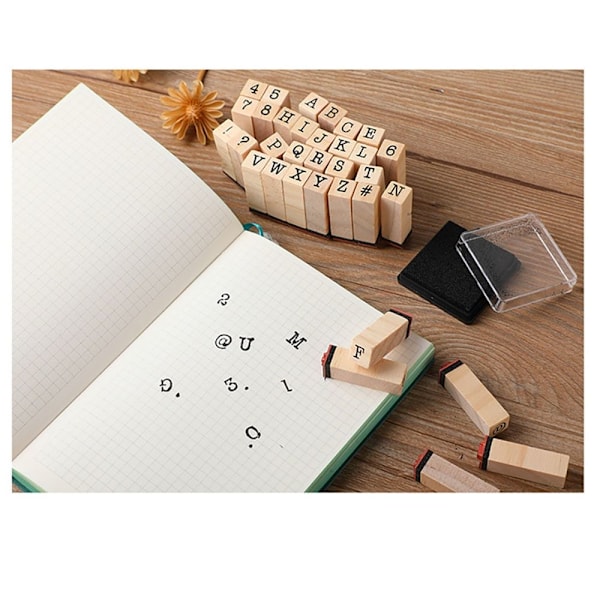 40 stk Alfabetstempel Alfanumerisk segl gummistempel 40PCS 40PCS