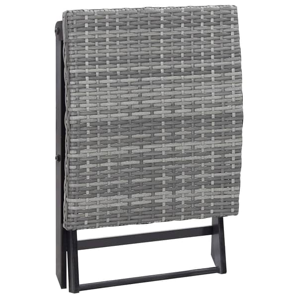 vidaXL Folding Stool Poly Rattan Grey gray