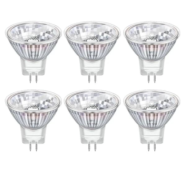 6-pack MR11 GU4 Halogen Bulbs 20W 12V Dimmable Warm White 2800K-FS-