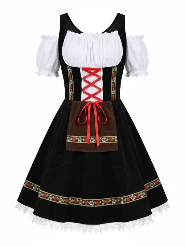 Dirndl-kjole til kvinder Oktoberfest bayersk kostume til festival og karneval M Mixed