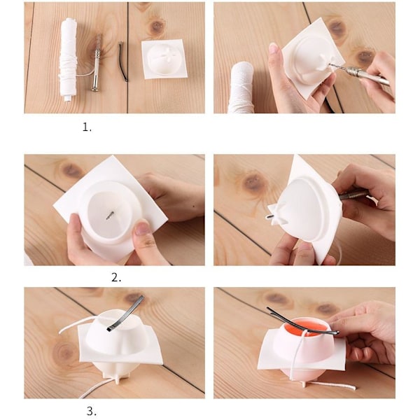 Ljusformar Stearinljus DIY Silikonform Ljustillverkning Ljusveke