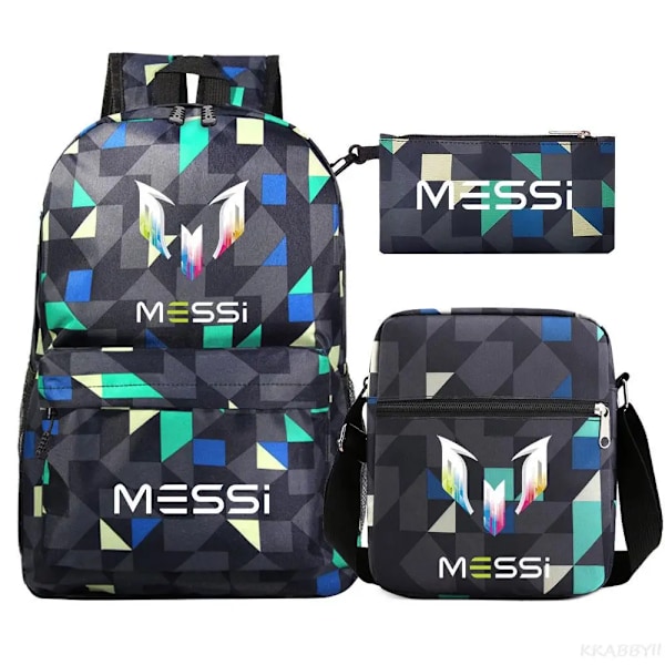 Jalkapallo Messi reppu 3 osaa Red