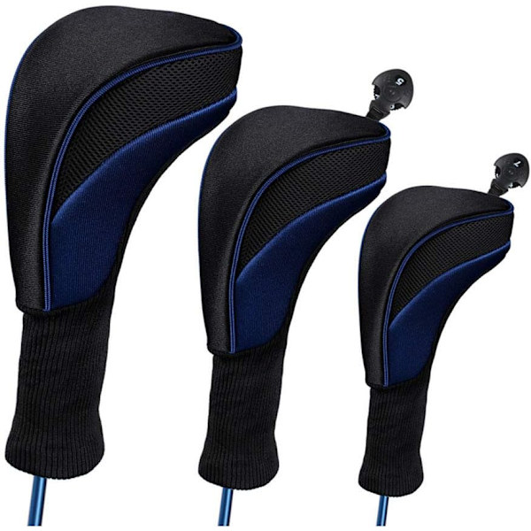 3-pack Golf Club Headcovers (Blue)-FS-