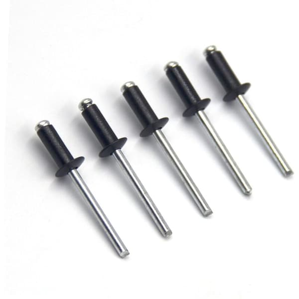 100 pcs Aluminum Blind Rivet 4.8 x 12 mm, Open Blind Rivet, Pop Rivet, Pack of 100 (Black)-FS-