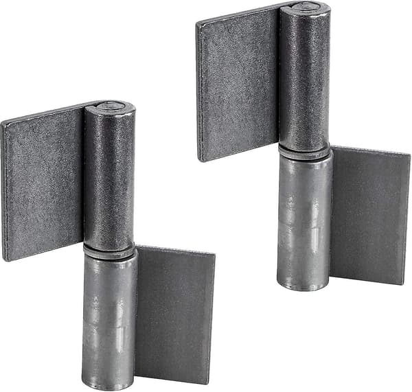 Welded Door Hinges - Metal - Height 82 mm Robust Hinges for Garden Gates and Machinery 2 pcs