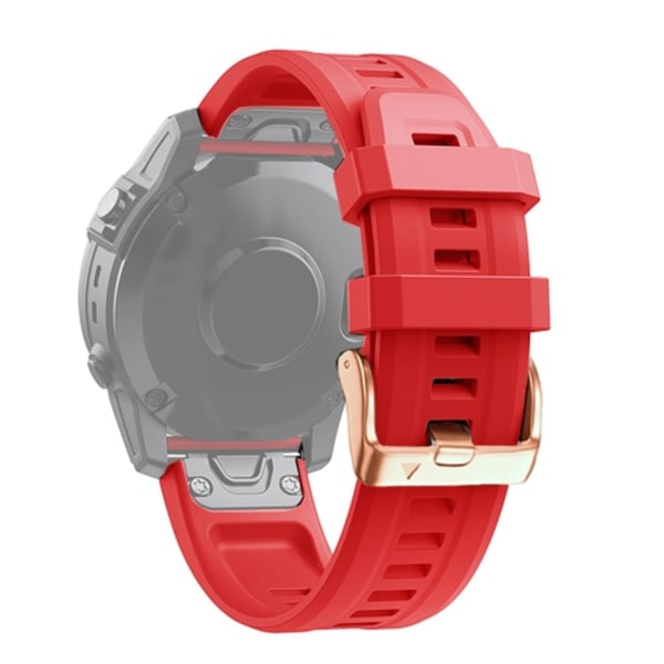 För Garmin Fenix 6S 20mm Roséguld Spänne Silikon Armbandsur Red