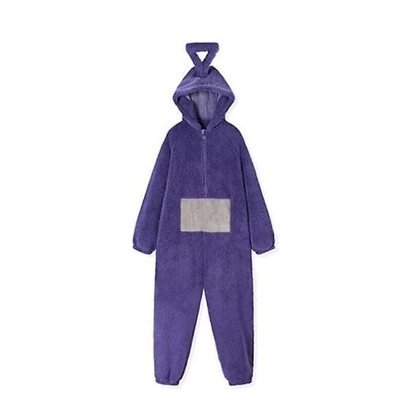 Anime Teletubbies Kostyme Voksen Julpyjamas Pyjamas Soveklær Jumpsuit Es Lilla Purple XL