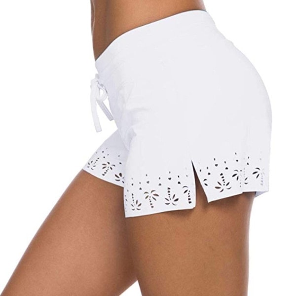 Dame Bikinitruser Badeshorts Beach Shorts Hot Pants Badeklær. Hvit, XXL