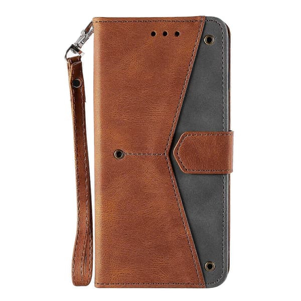 Samsung Galaxy A17 5G Leather Wallet Case with Spliced Stitching and Wrist Strap