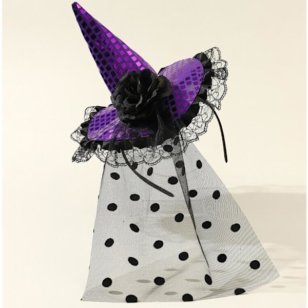 Halloween-huvudbonader Häxhatt Hårsnoddar Purple