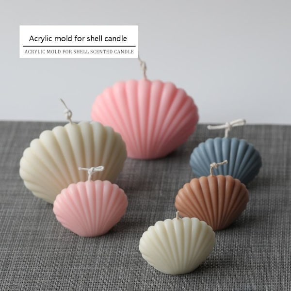 Lysformer Lys Stearinlys DIY Støbeforme i Silikonform yke5504 lite skall YKE5504 litet skal