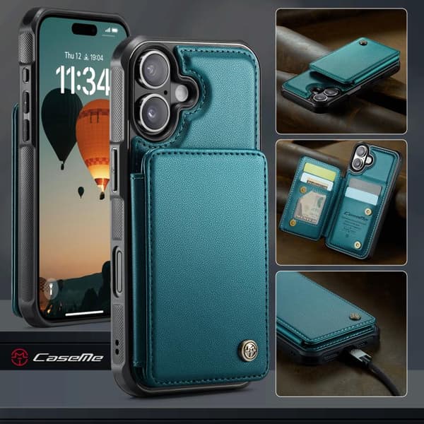 iPhone 17 Cover med kortlomme og RFID-beskyttelse Grön