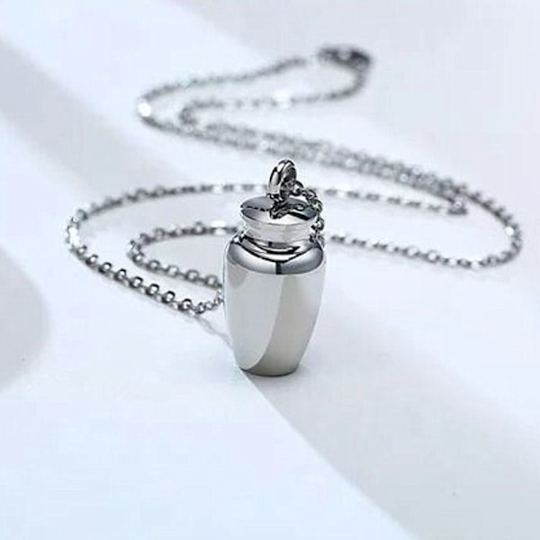 Önskeflaska Halsband Husdjursaska Hänge SILVER-FS2- silver