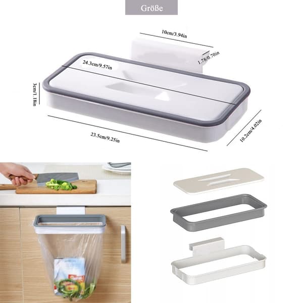 Plastic Bag for Hanging Trash Bag - Wall-Mounted Trash Can for Kitchen