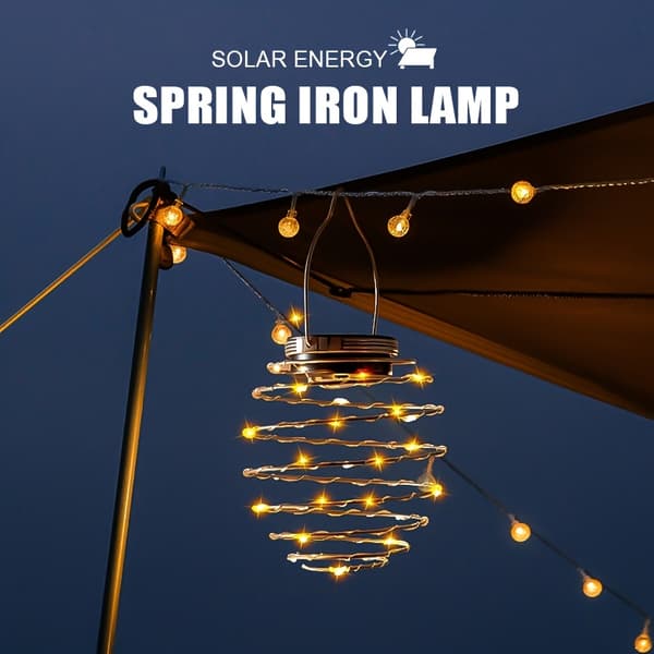 Soldrevne LED-forårspendellamper til havehegn, altansti 5 Packs Warm Light
