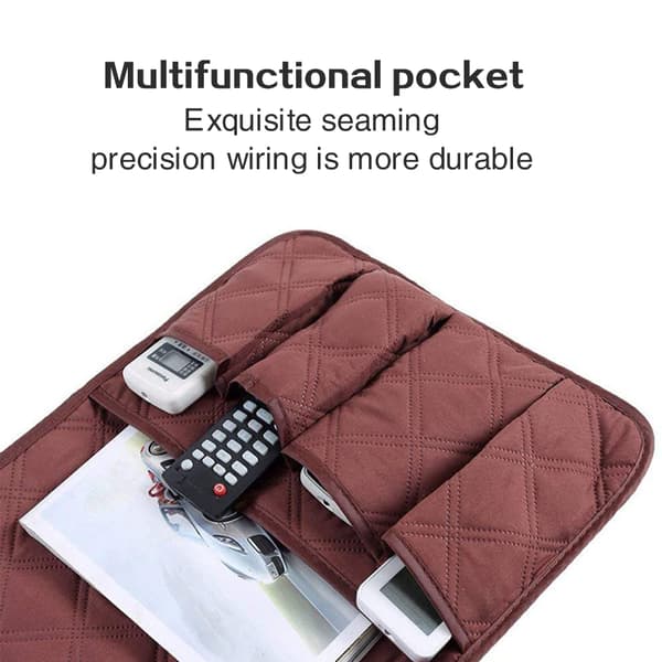 5-lommers sofaoppbevaring armleneorganisator hengende sengeveske Wine Red