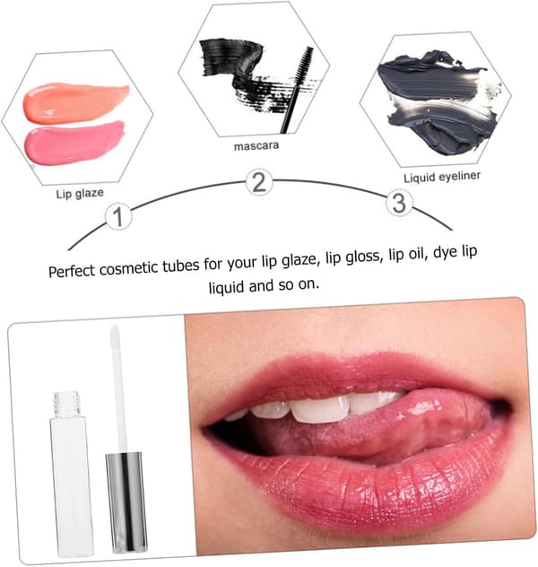 10 ml lipgloss-tuber 12 stk påfyllbare tomme lipglossbeholdere sølvhette for DIY-sminke og prøveoppbevaring