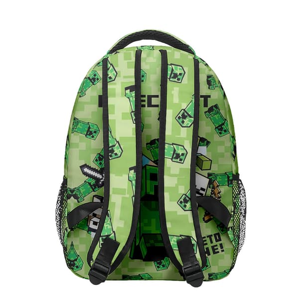 3D Minecraft Backpack for Primary and Secondary School Students, Lunch Bag, Double-Layer Pencil Case, Three-Piece Set Pencil Case