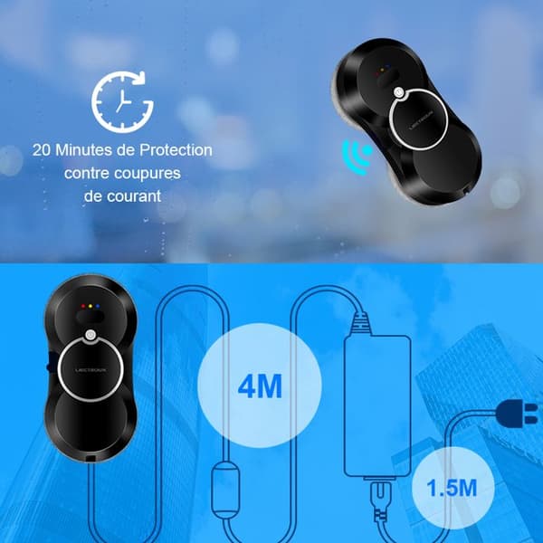 LIECTROUX Window Cleaning Robot HCR-10 Black - 2800 Pa - 30ml tank - Automatic cleaning - Intelligent self-propelled window cleaning robot